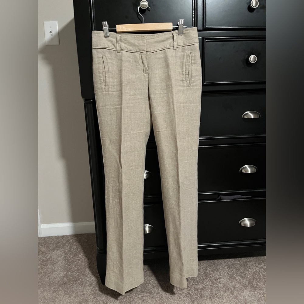 LOFT, beige linen dress pant